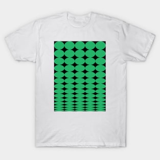 Retro Round Pattern - Green Black T-Shirt